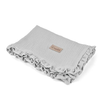 שמיכה עם מלמלה בצבע אפור