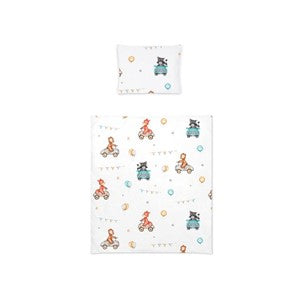 סט מיני משטח ראש ושמיכה מסיבת חיות קטנות לעריסה