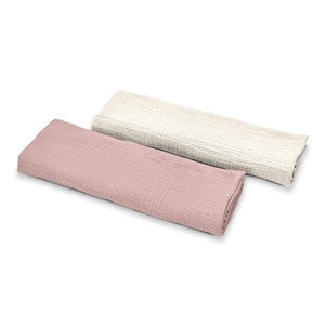 סט 2 חיתולי בד איכותיים- ורוד ולבן