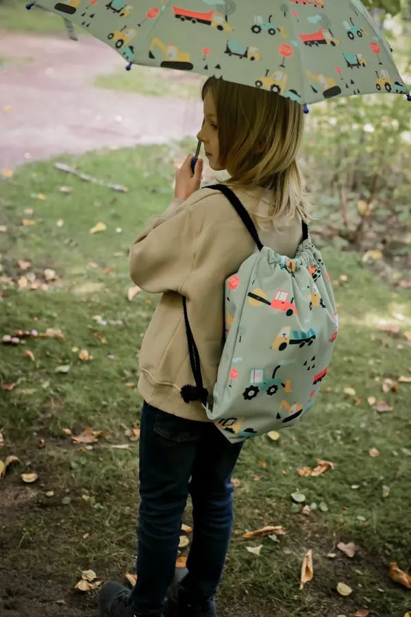 תיק שרוך ירוק טרקטורים